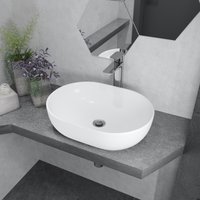 Умывальник Lauter 21836A + клапан 21190W + сифон 21635W (белый матовый)