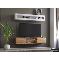 Стенка НК-Мебель Point комплект 8 гостиная (дуб вотан/белый глянец) в Бресте