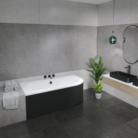 Ванна Lauter Bliss 150 L 21201051L (с каркасом и сифоном 21Y11021 матовый черный)