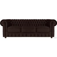 Диван Brioli Честер Классик трехместный (микровелюр, В74 коричневый)