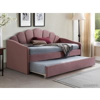 Кровать с выдвижным спальным местом Signal Bella Velvet 90х200 (античный розовый)