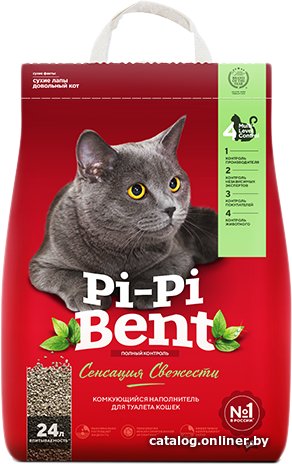 Наполнитель для туалета Pi-Pi Bent Сенсация свежести 10 кг