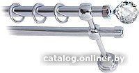 Карниз для штор Lm Decor Кристалл 130 2р гладкий 25/16мм (хром, 4м)