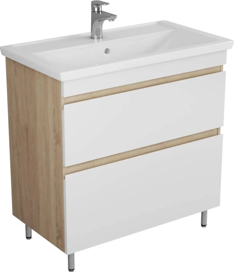 Uncoria Тумба с умывальником Арно 80 + Kirovit Фостер 80 (дуб сонома)