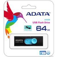USB Flash ADATA UV220 64GB (черный/голубой)