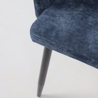Стул с подлокотниками AksHome Brit (синий велюр TYN997-25/черный)