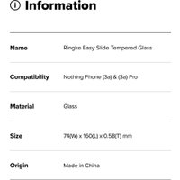 Защитное стекло Ringke Easy Slide 2шт для Nothing Phone (3A) / (3A) Pro