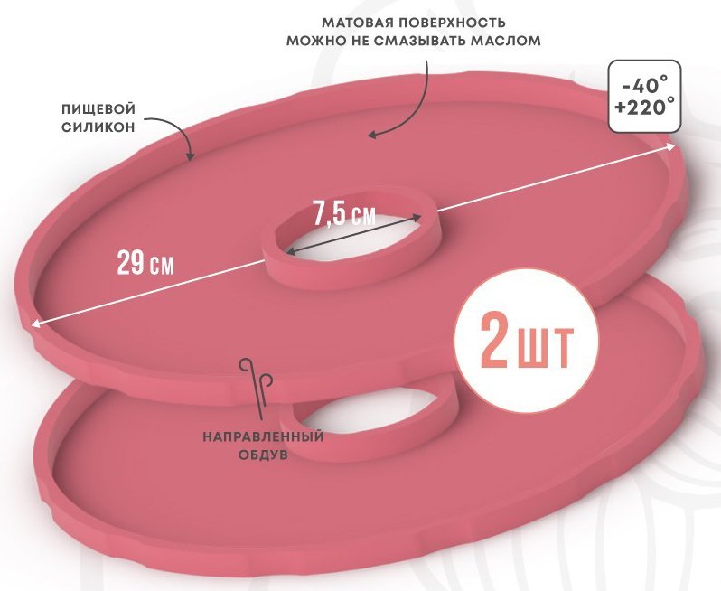

Поддон для пастилы Сам Себе Шеф силиконовый для пастилы d29 (2 шт)