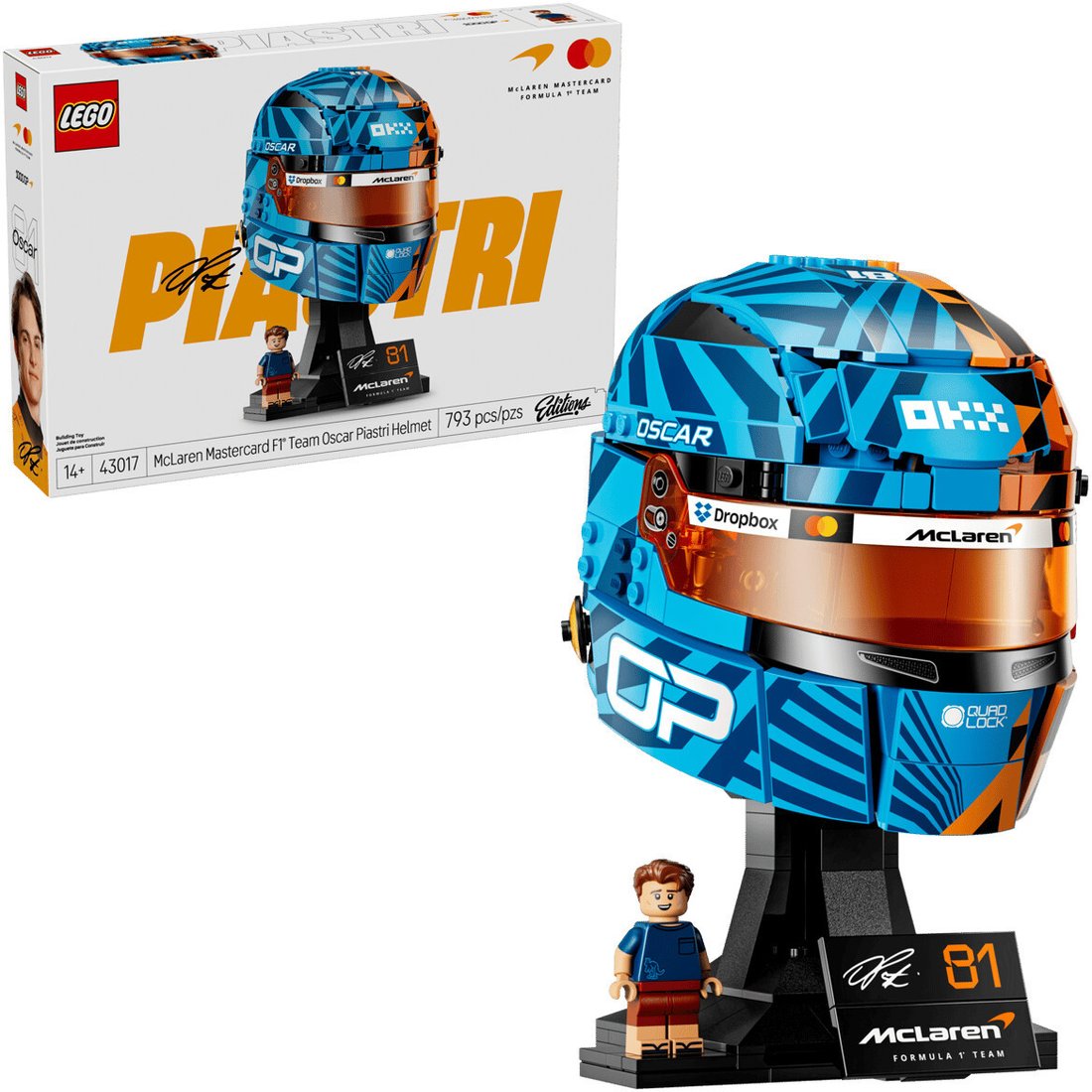 Конструктор LEGO Editions 43017 Шлем McLaren Mastercard F1 Team Oscar Piastri Helmet