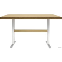 Кухонный стол Buro7 Двутавр 120 (классика, дуб натуральный/белый)