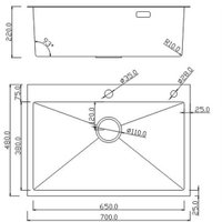 Кухонная мойка Roxen Simple 560220-70B