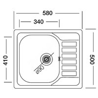 Кухонная мойка Kromevye EC 196 D R (чаша справа)
