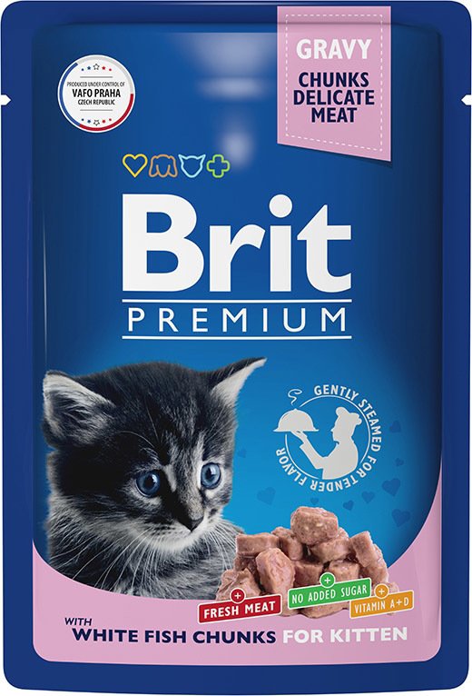 

Пресервы Brit Premium для котят белая рыба в соусе 85 г