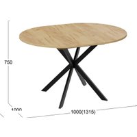 Кухонный стол Трия Мэдисон раздвижной тип 1 (черный муар/дуб крафт золотой)