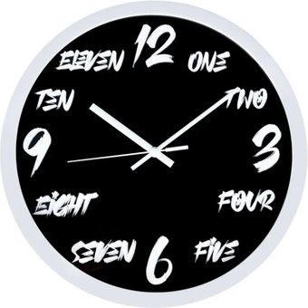 Настенные часы Domozon Hi-Tech (белый корпус/черный циферблат)