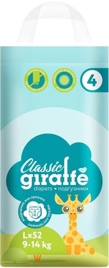 

Трусики-подгузники Lovular Giraffe Classic L 9-14 кг 429694 (52 шт)