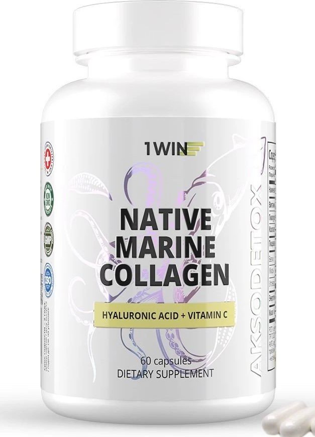 

Витамины, минералы 1WIN Нативный морской Коллаген + Гиалуроновая кислота + Vitamin С (60 капсул)