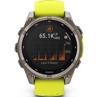 Умные часы Garmin Fenix 8 Solar, Sapphire 47мм (титановый серый с желтым ремешком)