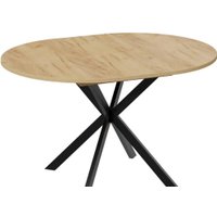 Кухонный стол Трия Мэдисон раздвижной тип 1 (черный муар/дуб крафт золотой)