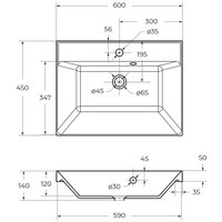 Умывальник BelBagno BB600/450-LV-ART-AST-NERO