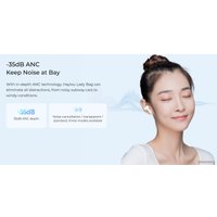 Наушники Haylou T87 Lady Bag (белый/бирюзовый, с цепочкой)