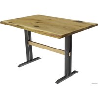 Кухонный стол Buro7 Двутавр 120 (с обзолом и сучками, дуб натуральный/черный)