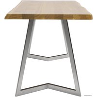 Кухонный стол Buro7 Уиллис 180 (с обзолом, дуб натуральный/серебро)