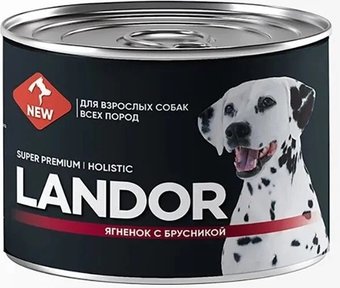 Консервированный корм для собак Landor Для всех пород ягненок с брусникой 2002204 0.2 кг