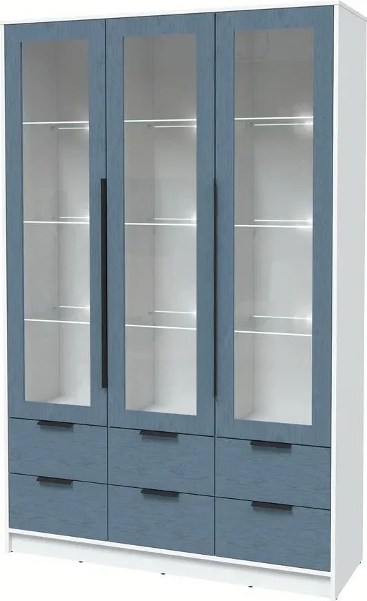 

Шкаф-витрина Интерлиния Концепт КТ-ШВ3 с подсветкой Глосс (белый платинум/дуб лазурный)