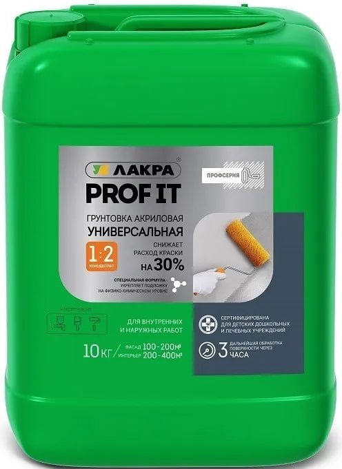 

Акриловая грунтовка Лакра Prof IT Универсальная 4 кг