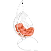 Подвесное кресло M-Group Долька 11150107 (белый ротанг/оранжевая подушка)