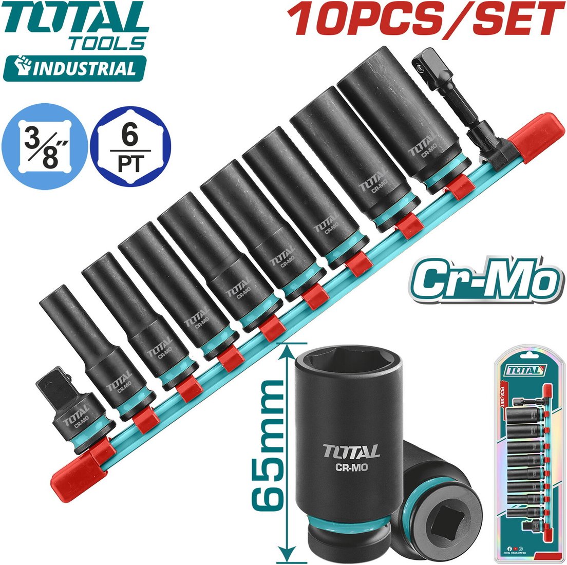 

Набор головок слесарных Total THKISD38106L