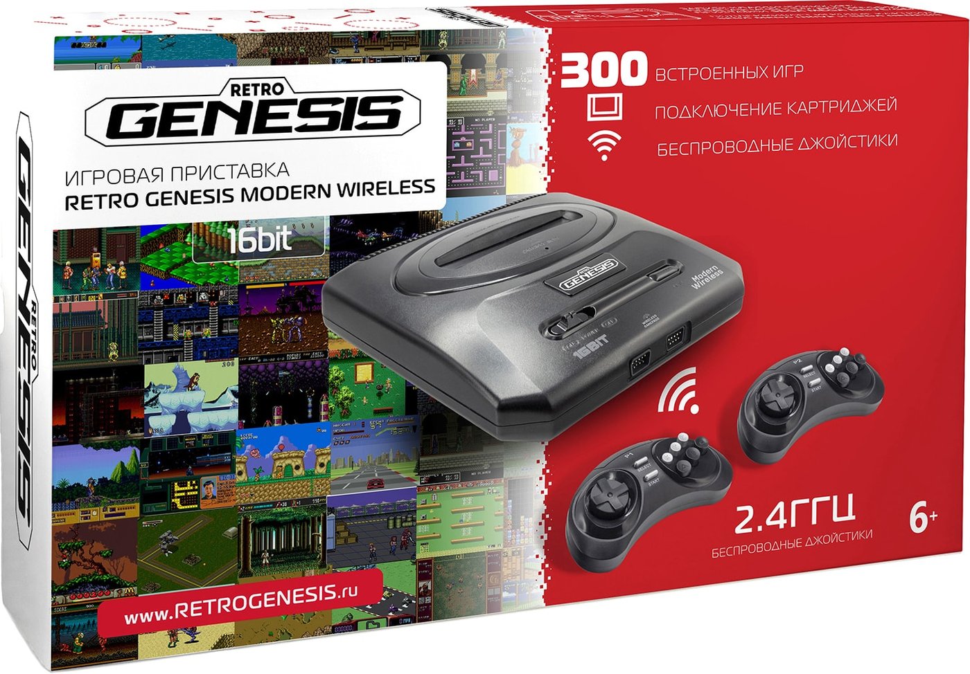 

Игровая приставка Retro Genesis Modern Wireless (2 геймпада, 300 игр)