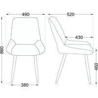 Стул AksHome Nika 72324 (бежевый велюр HLR-08/черный)