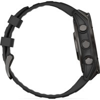 Умные часы Garmin Fenix 8 Sapphire, Titanium 47мм (угольно-черный DLC, пепельно-черный силиконовый ремешок)