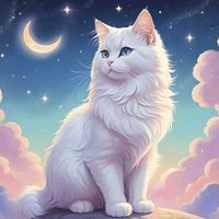 Алмазная мозаика  Феникс+ Лунный кот 68596