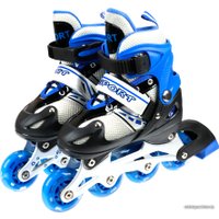 Роликовые коньки Игротрейд P01B-BS (р. 31-34, белый/синий/черный)