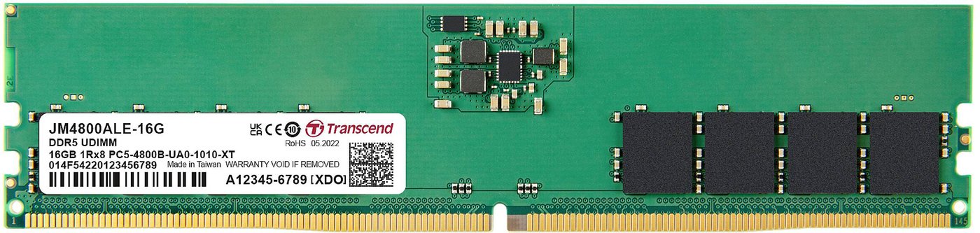 

Оперативная память Transcend JetRam 16ГБ DDR5 4800МГц JM4800ALE-16G