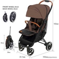 Коляска прогулочная «книга» Yoya Plus Pro 2020 (черная рама, коричневый)