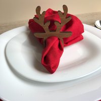 Сервировочная салфетка ОМурМебель с держателем Рога оленя (6шт, красный)