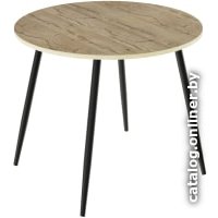 Кухонный стол ВВР Круглый (дуб кера/подстолье конус черный)