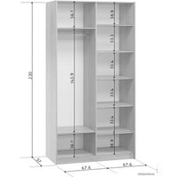 Шкаф-купе Woodcraft Итан-2-140-230 Glass Double (белый)