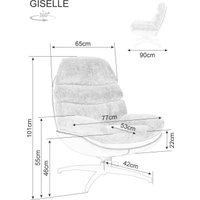 Интерьерное кресло Signal Giselle (серый/серый/черный мат)