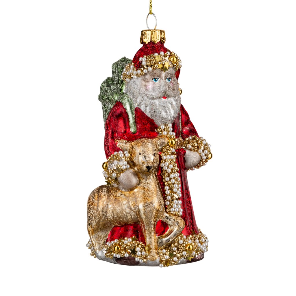 

Елочная игрушка Erich Krause Decor. Дед Мороз с олененком 64416