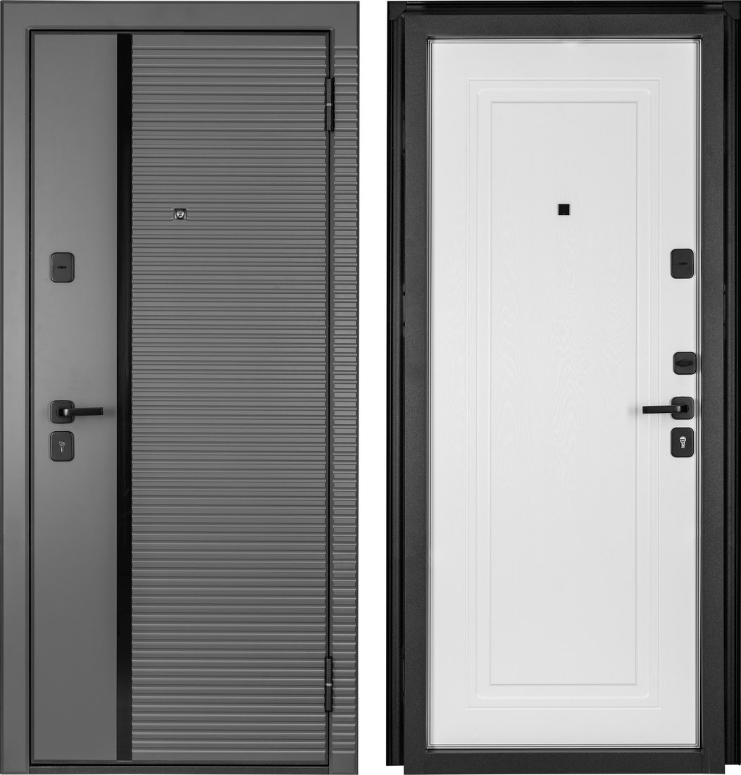 

Металлическая дверь Guard MG75 МДФ/МДФ 97х205 правая (серый/белый ясень)