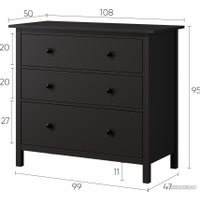 Комод Лузалес Кымор 3 ящика (черный)