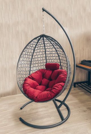 

Подвесное кресло Craftmebel Кокон Капля Премиум (черный/красный)