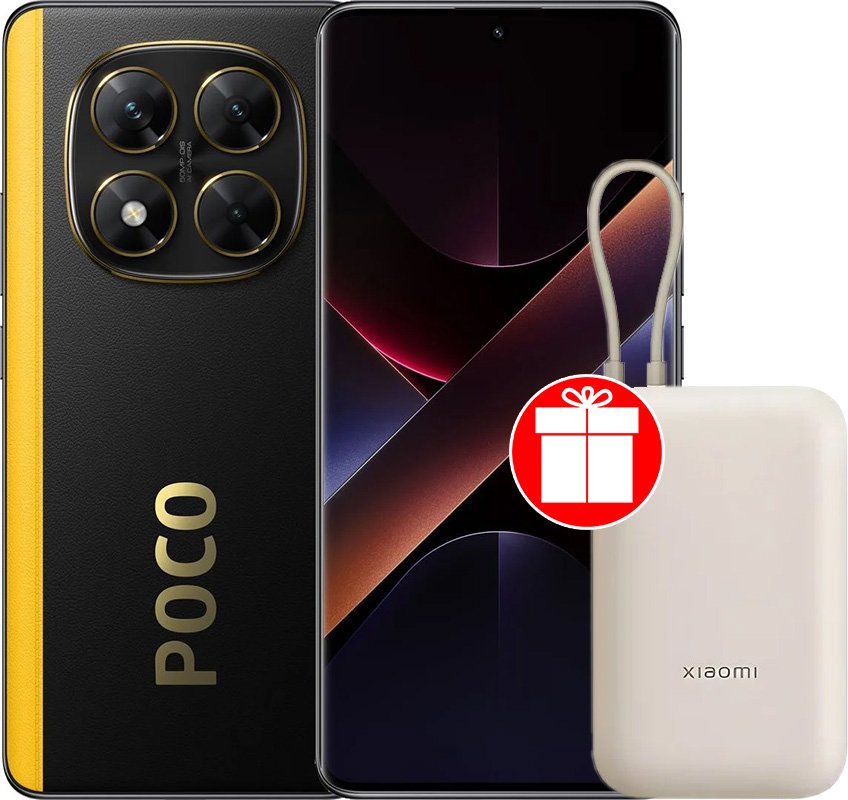 Телефон POCO X7 8GB/256GB международная версия (черный) + Xiaomi Power Bank P15ZM 10000mAh (бежевый, международная версия) по акции