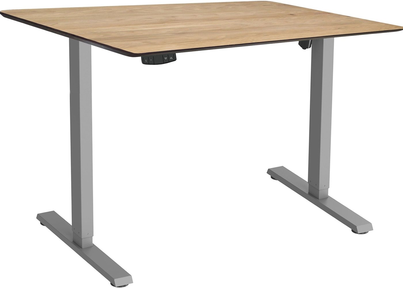 Стол с регулировкой высоты ErgoSmart Wooden Electric Desk Slim 1300х750х27 мм (скошенный край, дуб натуральный/серый)
