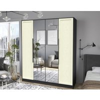 Шкаф распашной Интерлиния Концепт Тренд КТ-Ш4(з) (антрацит/дуб снежный)